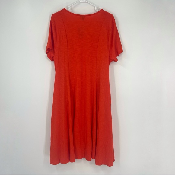 Torrid Sweetheart Fit & Flare Ribbed Midi Dress in Red Orange Plus-size - Picture 2 of 6